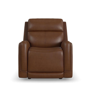 Flexsteel Alister Leather Power Gliding Recliner with Power Headrest and Lumbar in Sedona
