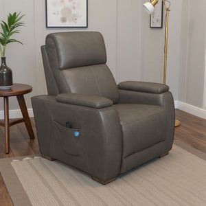Flexsteel Zero Gravity Vibe Fabric Power Recliner with Power Headrest, Lumbar, Heat, Massage & Pulse in Stoneleaf
