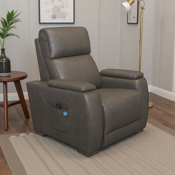 Flexsteel Zero Gravity Vibe Fabric Power Recliner with Power Headrest, Lumbar, Heat, Massage & Pulse in Stoneleaf