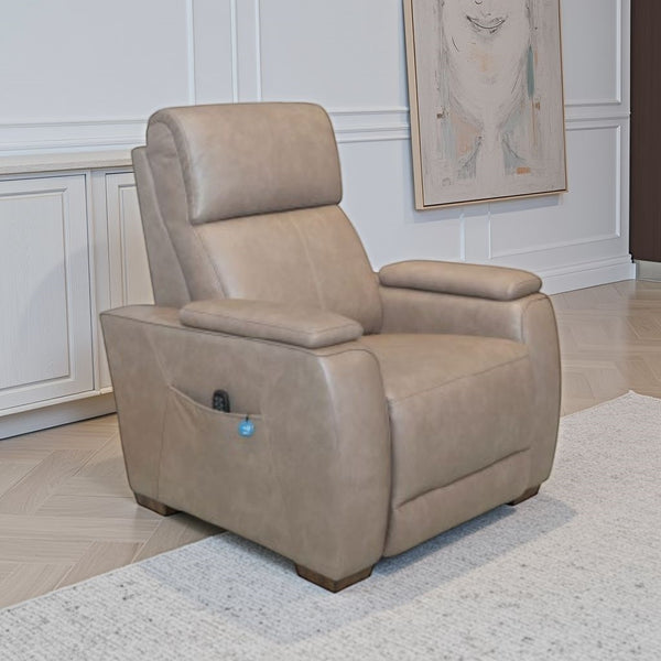 Flexsteel Zero Gravity Vibe Fabric Power Recliner with Power Headrest, Lumbar, Heat, Massage & Pulse in Cognac Dune