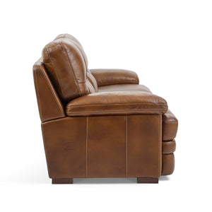 Flexsteel David Leather Sofa in Pecan