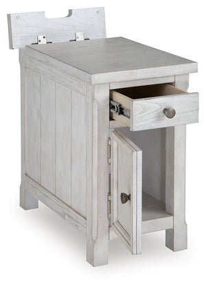 Robbinsdale 1-Door 1-Drawer Chairside End Table with USB Antique White