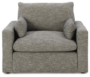 Dramatic Oversized Chair & Ottoman Granite