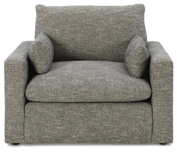 Dramatic Oversized Chair & Ottoman Granite