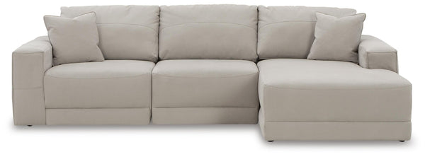 Next-Gen Gaucho 3-Piece Stationary Sectional Stationary Sofa with Chaise Gray
