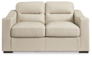 Treasure Trove Leather Stationary Loveseat Almond