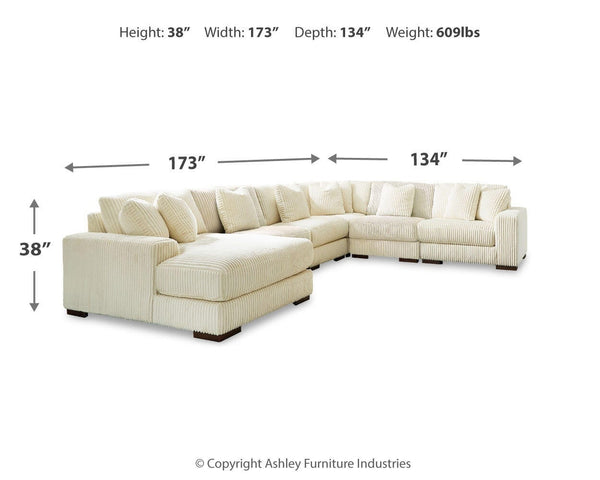 Lindyn 6-Piece Sectional with Chaise Ivory