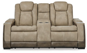 Next-Gen Durapella Zero Gravity P2 Power Reclining Adjustable Headrest Console Loveseat & USB Sand
