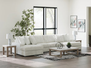 Stupendous 4-Piece Sectional with Double Chaise Alloy