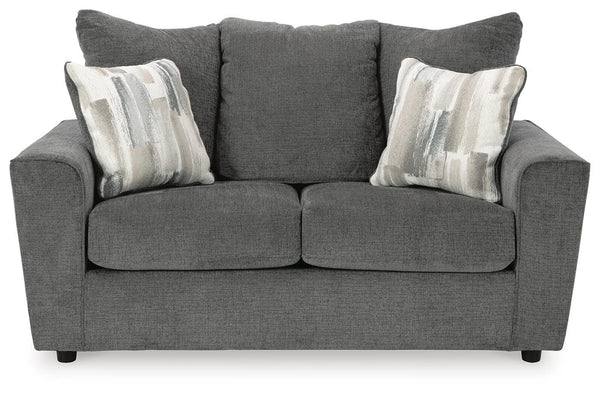 Stairatt Fabric Stationary Loveseat Gravel