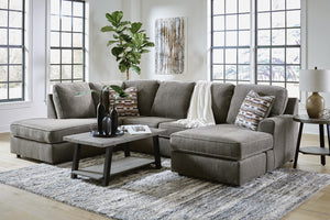 OPhannon 2-Piece Fabric Stationary Sectional with Chaise Putty