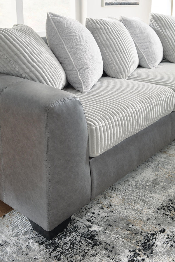 Clairette Court 2-Piece Fabric Sectional with Chaise Alloy