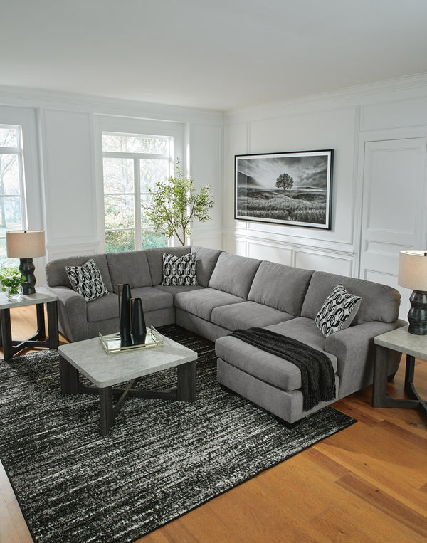 Birkdale Court 3-Piece Fabric Stationary Sectional with Chaise Gray