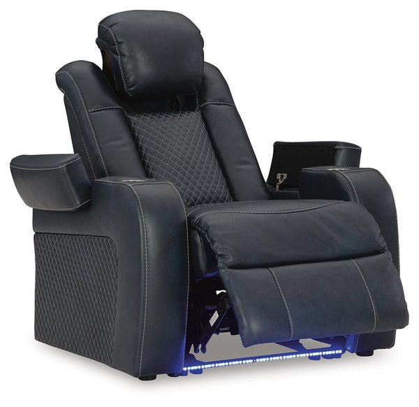 Fyne-Dyme P2 Dual-Power Adjustable Headrest Recliner Sapphire