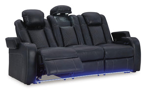 Fyne-Dyme P2 Power Adjustable Headrest Reclining Sofa Sapphire