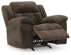 Frohn Fabric Manual Rocker Recliner Chocolate