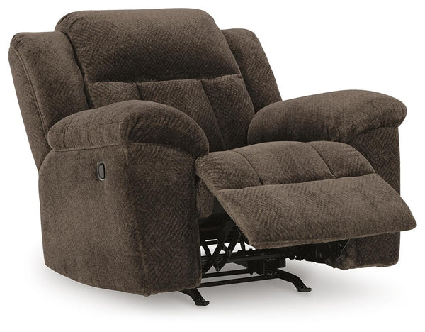 Frohn Fabric Manual Rocker Recliner Chocolate