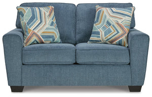 Cashton Fabric Stationary Loveseat Blue