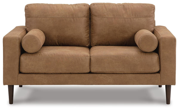 Telora Stationary Loveseat Caramel