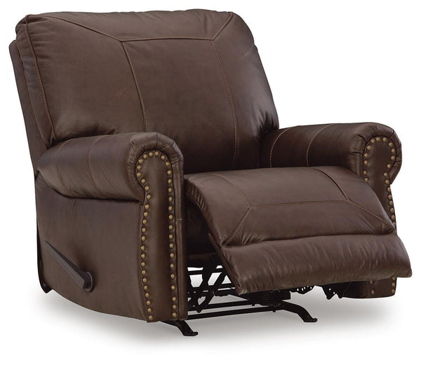 Colleton Manual Leather Rocker Recliner Dark Brown