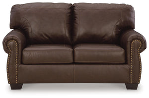 Colleton Leather Stationary Loveseat Dark Brown