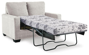 Rannis Twin Fabric Stationary Sofa Sleeper Snow
