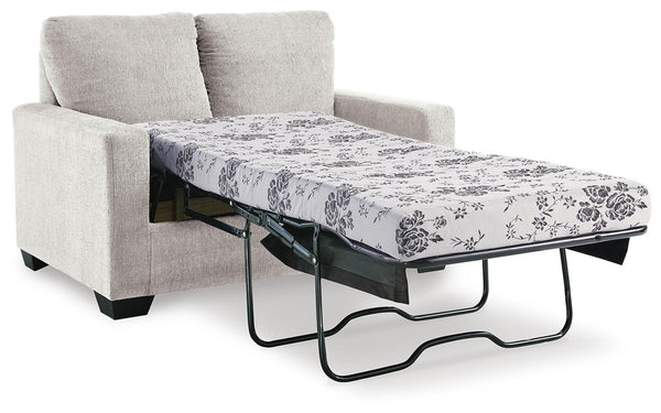Rannis Twin Fabric Stationary Sofa Sleeper Snow