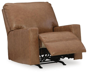 Bolsena Rocker Leather Manual Recliner Caramel