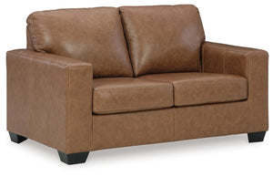 Bolsena Leather Stationary Loveseat Caramel