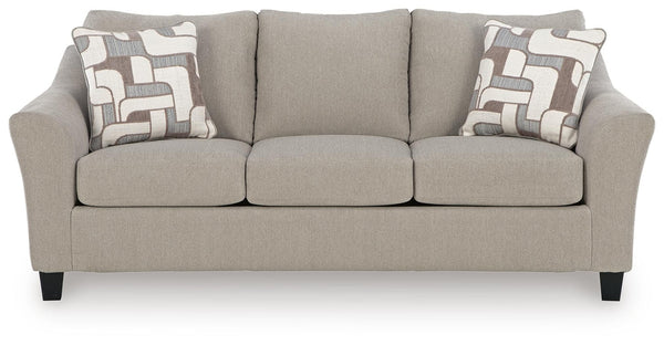 Willarae Queen Fabric Stationary Sofa Stationary Sleeper Taupe
