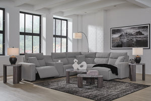 Modmax II P2 6-Piece Power Reclining Sectional with Chaise & Console Salt & Pepper