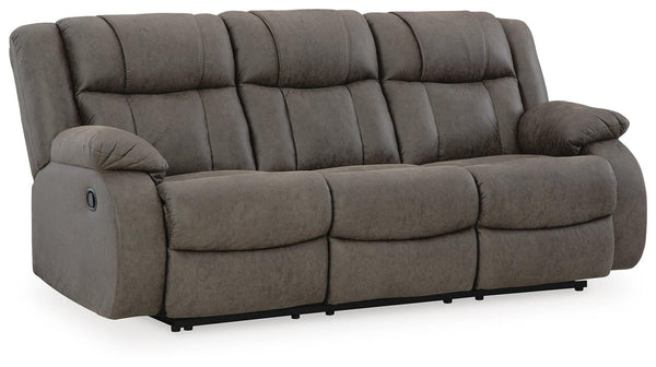 First Base Reclining Sofa Gunmetal