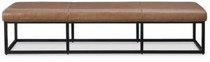 Joston All Leather Rectangle Accent Bench Caramel