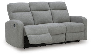 Gauntlet Reclining Fabric Sofa Sterling