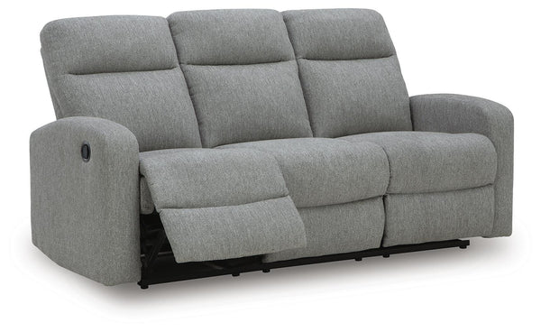Gauntlet Reclining Fabric Sofa Sterling