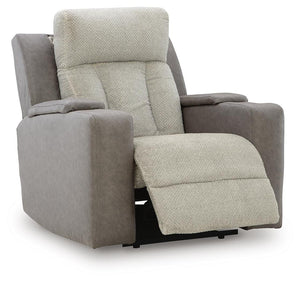 WhipLash Zero Gravity P2 Fabric Dual-Power Adjustable Headrest Heat Massage Recliner Sisal