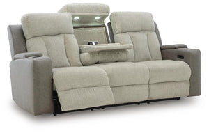 WhipLash Power Adjustable Headrest Reclining Fabric Sofa Sisal