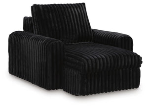 HamlinBay Fabric Power Gliding Chaise Onyx