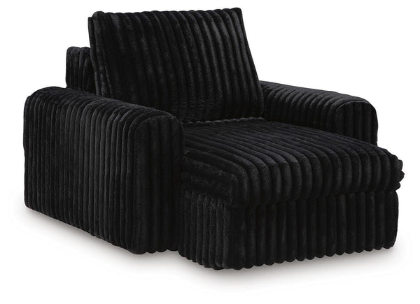 HamlinBay Fabric Power Gliding Chaise Onyx