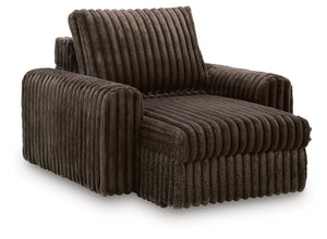 HamlinBay Fabric Power Gliding Chaise Chocolate