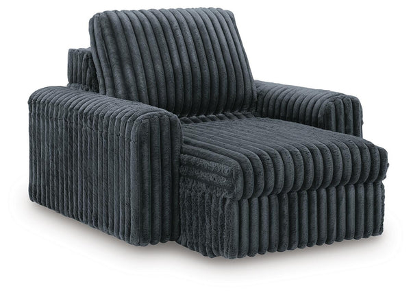 HamlinBay Fabric Power Gliding Chaise Gunmetal