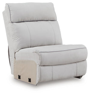 Social Pointe P2 5-Piece Power Reclining Fabric Zero Gravity Sectional Pearl/Ash