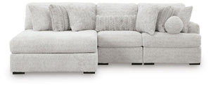 Cuddle Plush Stationary 3-Piece Sectional with Chaise Arctic