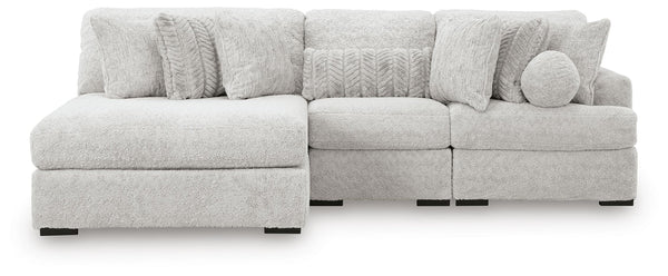 Cuddle Plush Stationary 3-Piece Sectional with Chaise Arctic