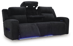 Forest Lake Power Adjustable Headrest Reclining Sofa Black