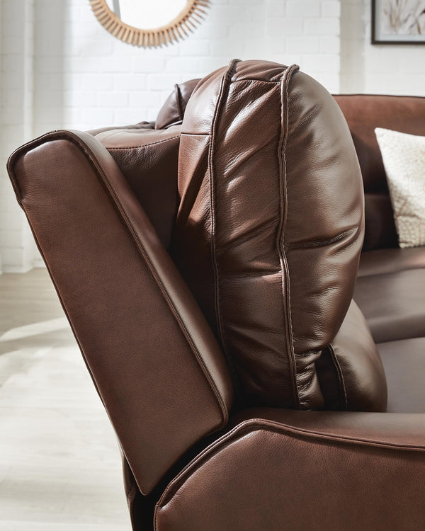 DeepWakes P2 6-Piece Power Reclining Leather Zero Gravity Sectional with Chaise Canyon