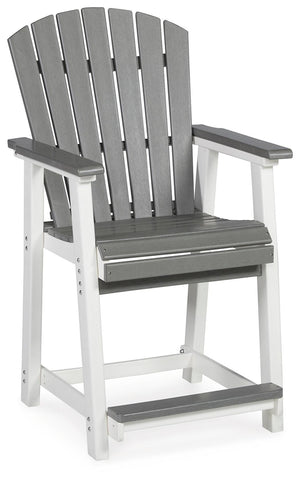 Transville Outdoor Counter-Height Barstool Gray/White