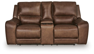 DeepWakes Zero Gravity P2 Power Leather Reclining Adjustable Headrest Console Loveseat Canyon