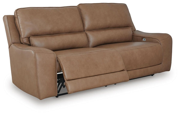 DeepWakes P2 Power Reclining Leather Zero Gravity Sofa Caramel