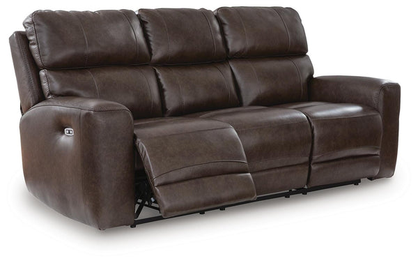 Crossplex P2 Power Adjustable Headrest Leather Reclining Zero Gravity Sofa Smoke